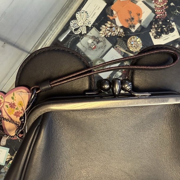 Disney x Coach Minnie Ears Clutch Wristlet in Black Glovetanned Leather - Picture 4 of 10
